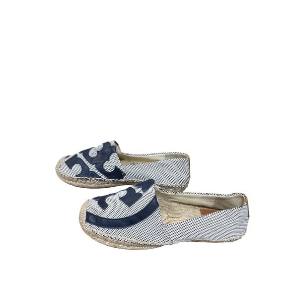 Tory Burch Womens Black white checkered espadrille flats shoes size 7M SKU 9353 - Picture 4 of 14